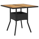 vidaXL Ensemble à manger de jardin et coussins 3 Pièces noir rotin acacia