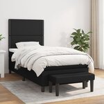vidaXL Sommier à lattes de lit et matelas Noir 80x200 cm Tissu