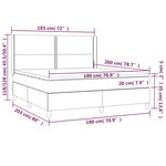 vidaXL Sommier à lattes de lit avec matelas Gris 180x200 cm Similicuir