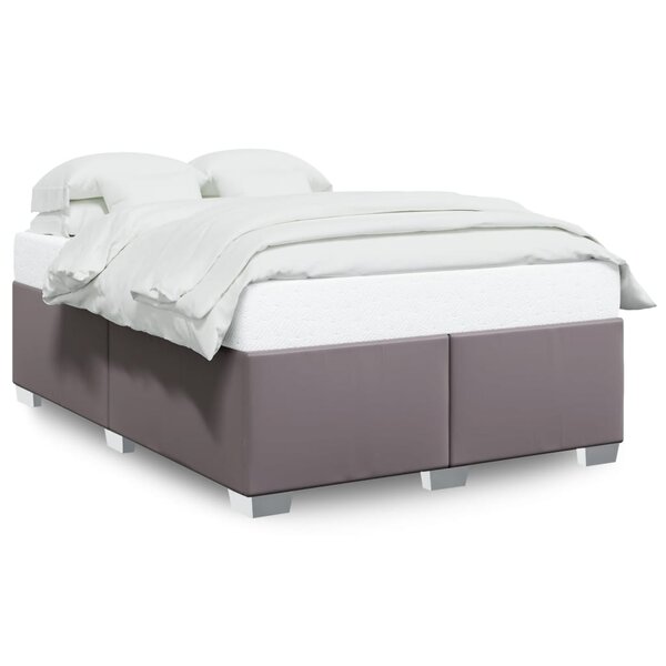 vidaXL Cadre de lit Gris 140x200 cm Similicuir