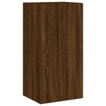 vidaXL Meuble TV muraux 4 Pièces avec lumières LED chêne marron