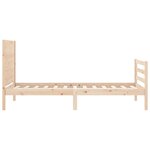 vidaXL Cadre de lit avec tête de lit 90x200 cm bois massif