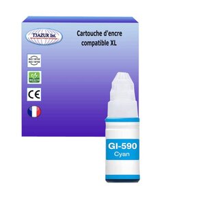 Cartouche compatible avec Canon Pixma G1500, G1501, G1510, G2500, G2501, G2510 remplace Canon GI-590 Cyan - T3AZUR