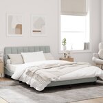 vidaXL Cadre de lit avec lumières LED gris clair 120x200 cm velours