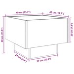 vidaXL Table d'appoint et LED gris béton 40x40x30 cm bois d'ingénierie