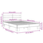 vidaXL Cadre de lit sonoma gris 120x190 cm bois d'ingénierie et métal
