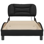 vidaXL Cadre de lit avec lumières LED noir 90x190 cm similicuir