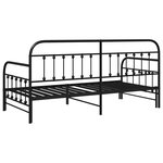 Cadre de lit daybed vidaXL avec lit gigogne Noir 90x200 cm en acier