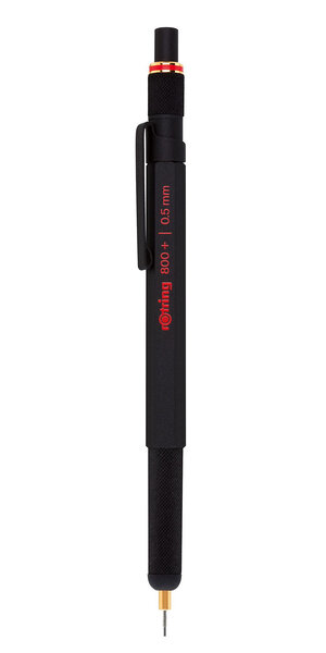 rOtring 800+ Porte-mine mécanique et stylet pour écran tactile  0 5 mm  noir