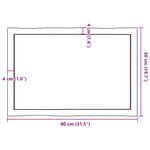vidaXL Dessus de table bois massif non traité bordure assortie