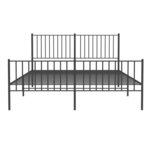 vidaXL Cadre de lit métal sans matelas avec pied de lit noir 160x200cm
