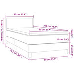 vidaXL Sommier à lattes de lit avec matelas Gris 90x200 cm Similicuir
