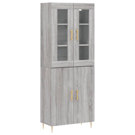 vidaXL Buffet haut Sonoma gris 69 5x34x180 cm Bois d'ingénierie