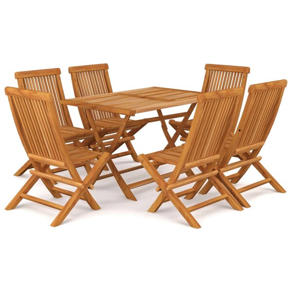 vidaXL Ensemble à manger de jardin 7 Pièces Bois de teck massif