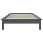 vidaXL Cadre de lit Gris 75x190 cm Bois pin massif Petit simple