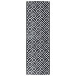 vidaXL Tapis d'extérieur blanc et noir 80x250 cm PP