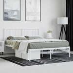 vidaXL Cadre de lit métal avec tête de lit blanc 140x200 cm