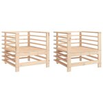 vidaXL Chaises de jardin lot de 2 bois massif de pin