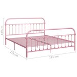 vidaXL Cadre de lit Rose Métal 180 x 200 cm