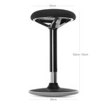 Tabouret dynamique tabouret assis debout siège de travail rotatif à 360° ergonomique hauteur réglable 50-70 cm sans assemblage noir 12_0001460