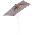 Parasol rectangulaire inclinable bois polyester haute densité 2L x 1 5l x 2 3H m gris clair