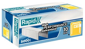 Boite de 5000 agrafes 13/10 fil fin galvanisées RAPID
