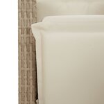 vidaXL Ensemble à manger de jardin et coussins 7 Pièces beige poly rotin
