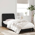 vidaXL Cadre de lit avec lumières LED noir 90x200 cm velours