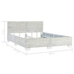 vidaXL Cadre de lit Gris Rotin naturel 140 x 200 cm