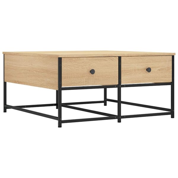 vidaXL Table basse chêne sonoma 80x80x40 cm bois d'ingénierie