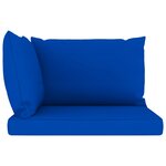 vidaXL Canapé palette de jardin 2 places et coussins bleu Pinède