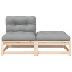 vidaXL Canapé de jardin sans accoudoirs avec coussins et repose-pieds