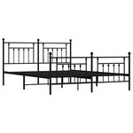 vidaXL Cadre de lit métal avec tête de lit/pied de lit noir 183x213 cm