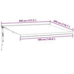 vidaXL Auvent rétractable anthracite et blanc 4x3 m tissu et aluminium