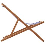 vidaXL Chaises de plage pliantes lot de 2 bleu blanc tissu bois massif