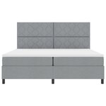 vidaXL Lit à ressorts avec matelas gris clair 200x200 cm en tissu