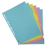 Intercalaires Carte Lustrée 400g/m2 Aquarel 6 Positions - A4 - Couleurs Assorties - X 25 - Exacompta