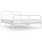vidaXL Cadre de lit métal sans matelas et pied de lit blanc 180x200 cm