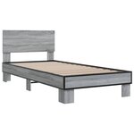vidaXL Cadre de lit sonoma gris 90x190 cm bois d'ingénierie et métal