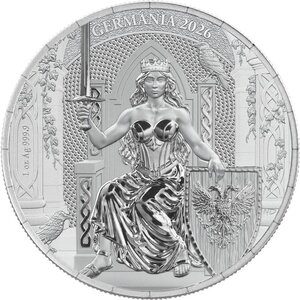 Monnaie GERMANIA Queen On The Throne 1 Oz Argent 5 Mark Germania 2026