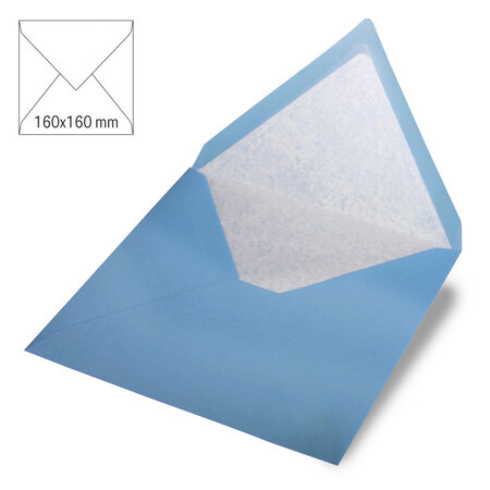 Enveloppe carrée  uni  FSC Mix Credit  bleu azur  160x160mm  90g / m²  5 pces