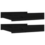 vidaXL Tiroirs de lit 2 Pièces Noir Bois de pin massif