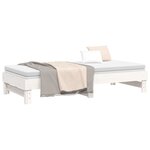 vidaXL Lit coulissant Blanc 2x(100x200) cm Bois de pin massif