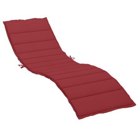 vidaXL Coussin de chaise longue rouge bordeaux 200x60x3cm tissu oxford