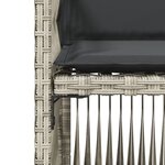 vidaXL Chaises de jardin avec coussins lot de 4 gris clair poly rotin