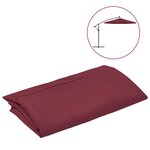 vidaXL Tissu de remplacement pour parasol déporté Rouge bordeaux 350cm