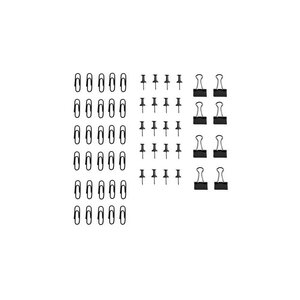 Lot de trombones epingles et minis pinces - couleur noir