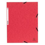 Exacompta : Chemise Cartonnée élastique A4 - Fabriquée en France - Rouge