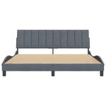 vidaXL Cadre de lit avec tête de lit Gris foncé 180x200 cm Velours