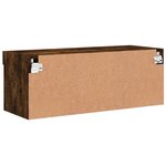 vidaXL Meuble TV avec lumières LED chêne fumé 80x30x30 cm